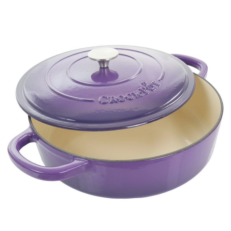 Crockpot 5 Quarts qt. NonStick Enameled Cast Iron Round Braiser with